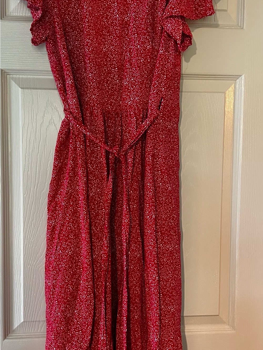 Women’s Zesica Red Floral High-Low Wrap Dress - Picture 3 of 4